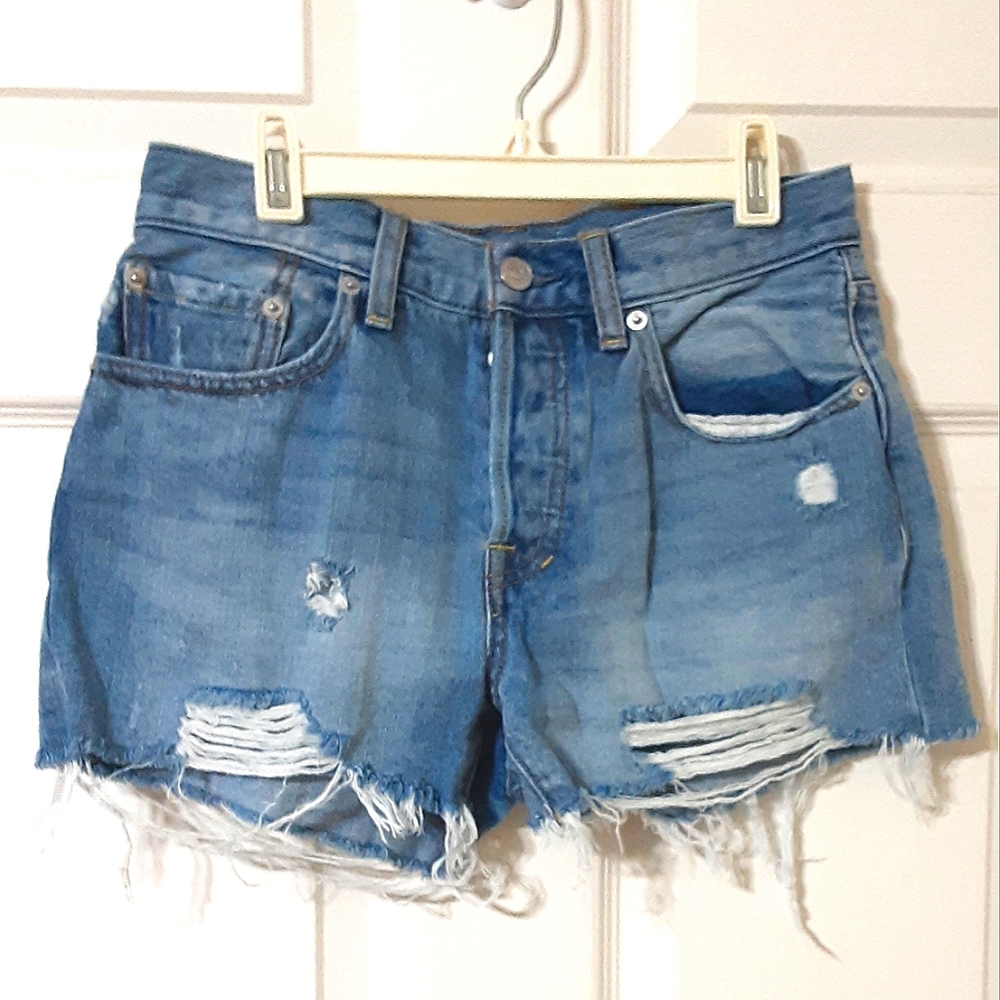 We the Free Free People Distressed Denim Shorts.
